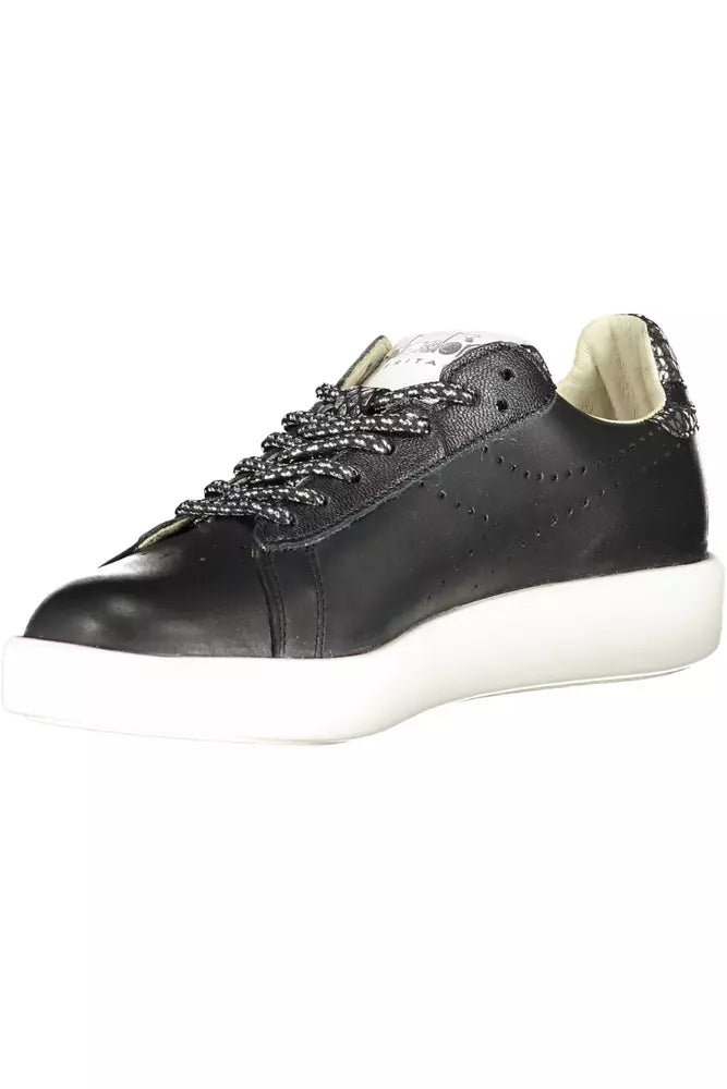 Diadora Schwarzes Leder Damen Sneaker