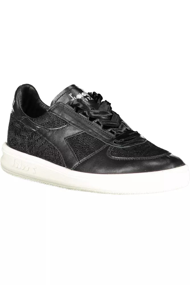 Diadora Schwarzes Leder Damen Sneaker