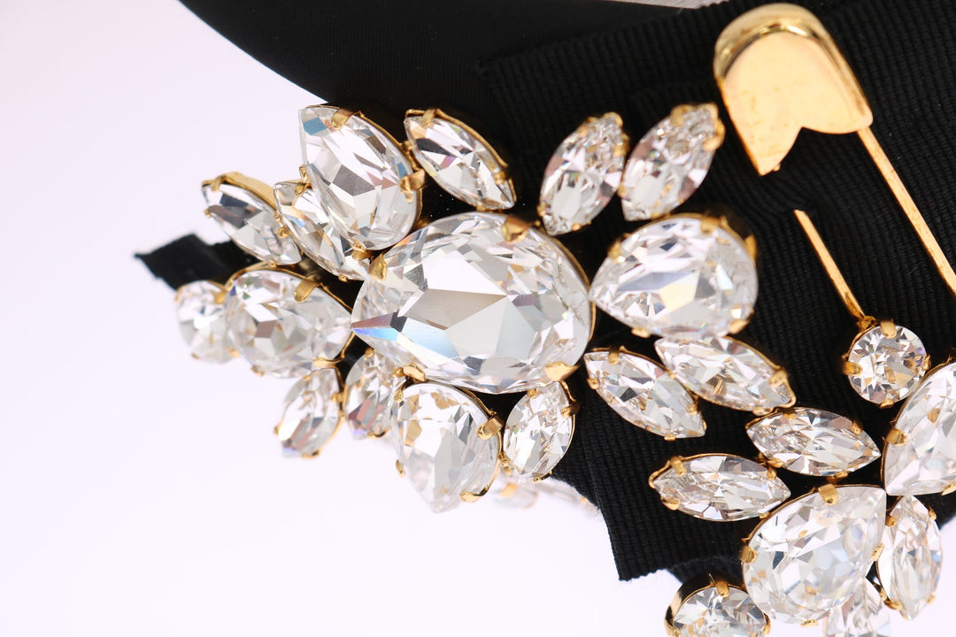 Elegant black crystal headband tiara