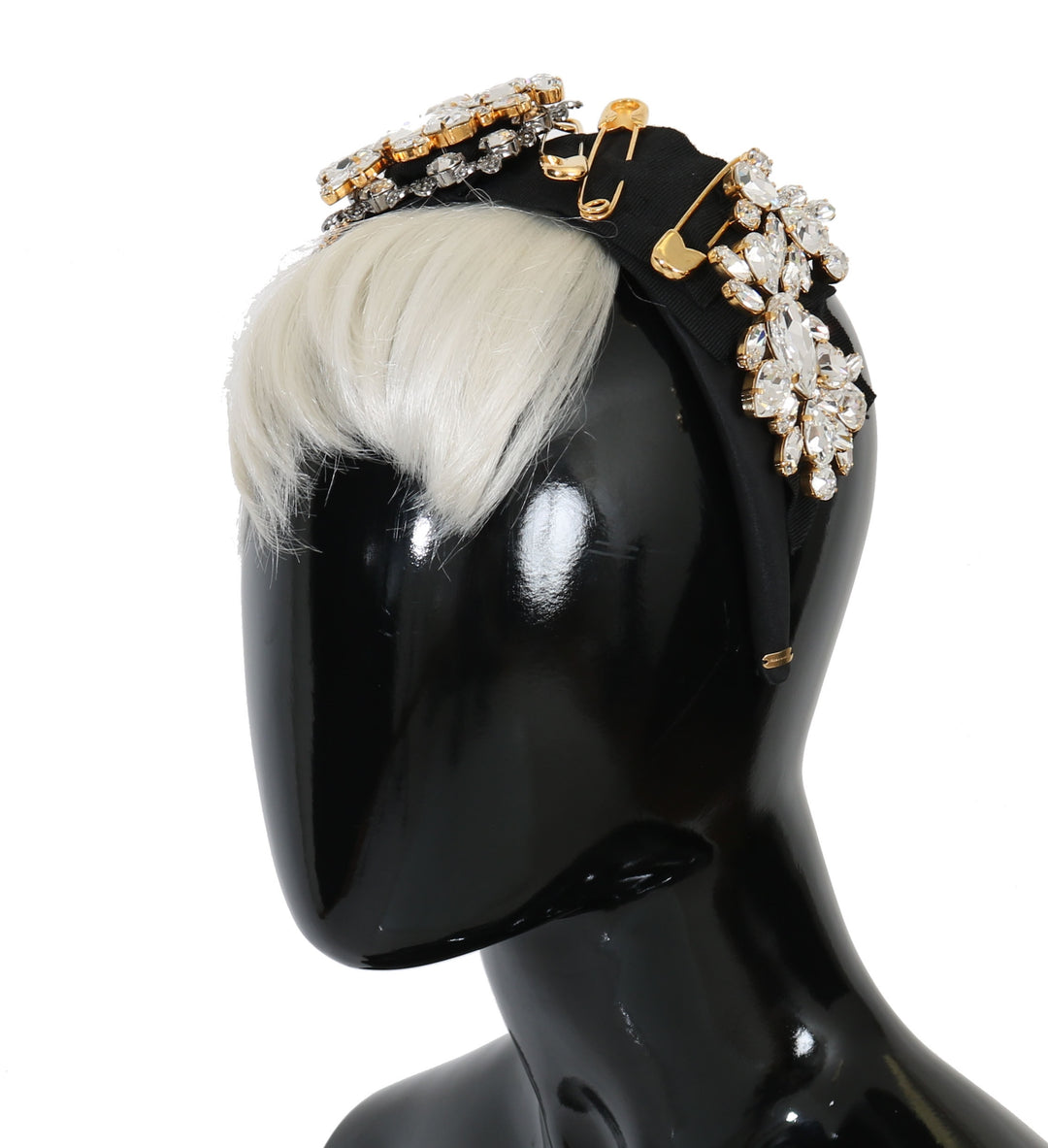 Elegant black crystal headband tiara