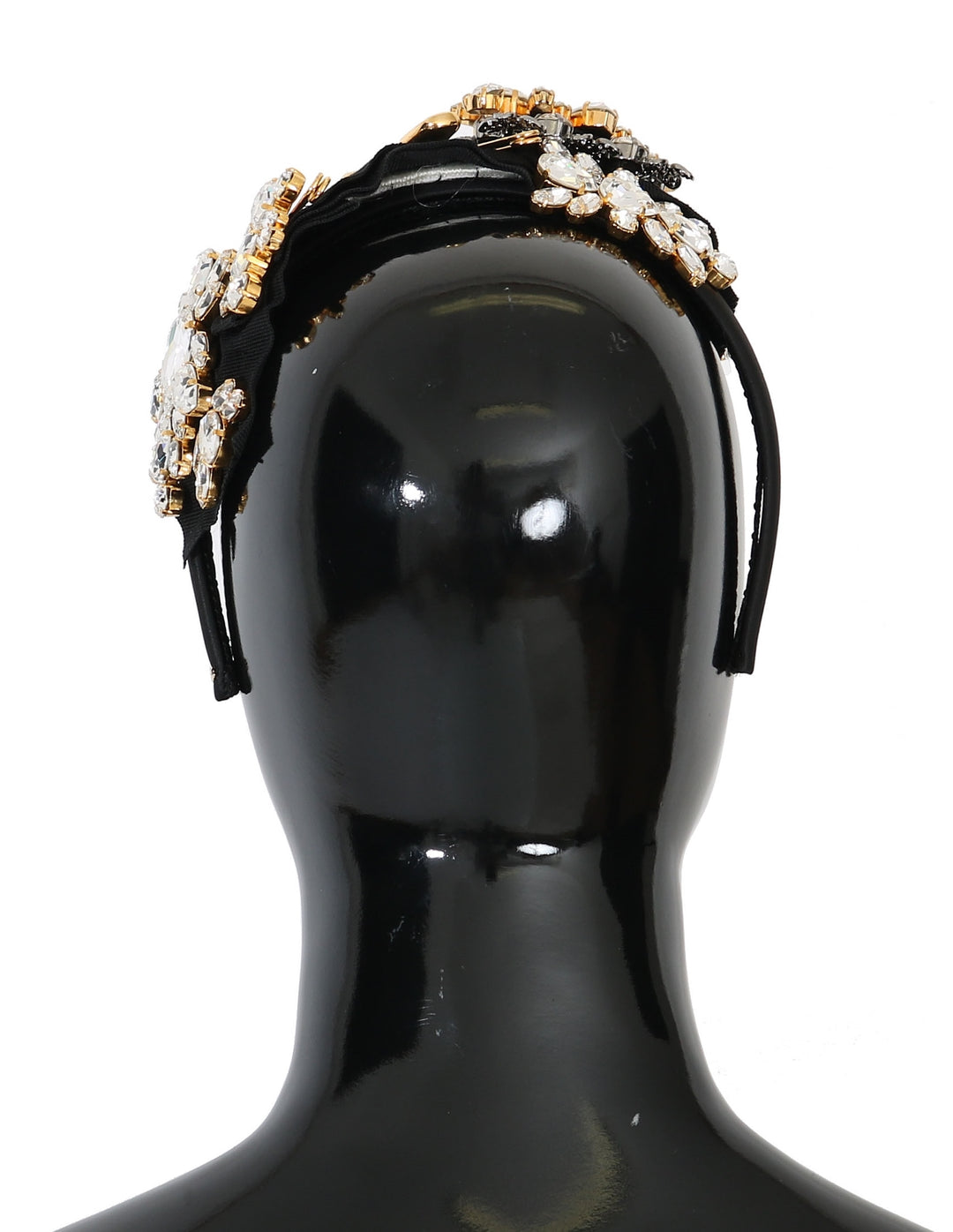 Elegant black crystal headband tiara