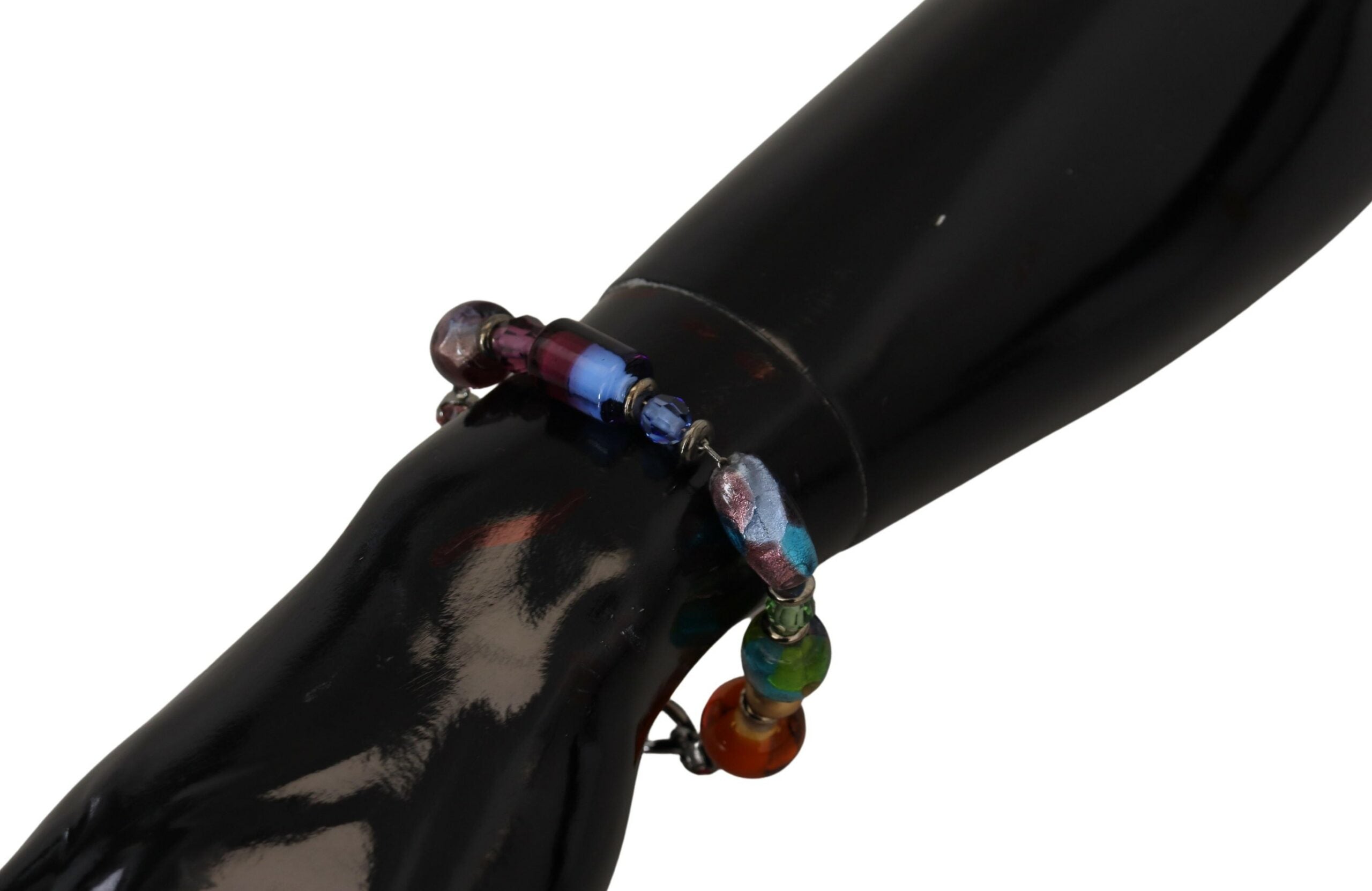 Multicolor pearl silver chain bracelet