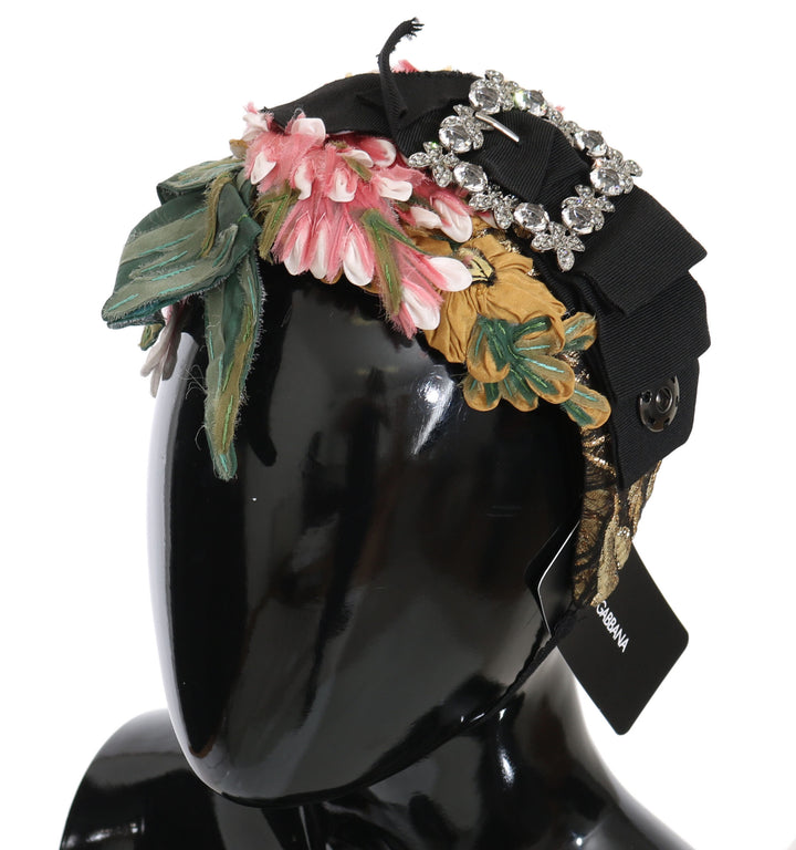 Elegant floral headband with crystal embellishment