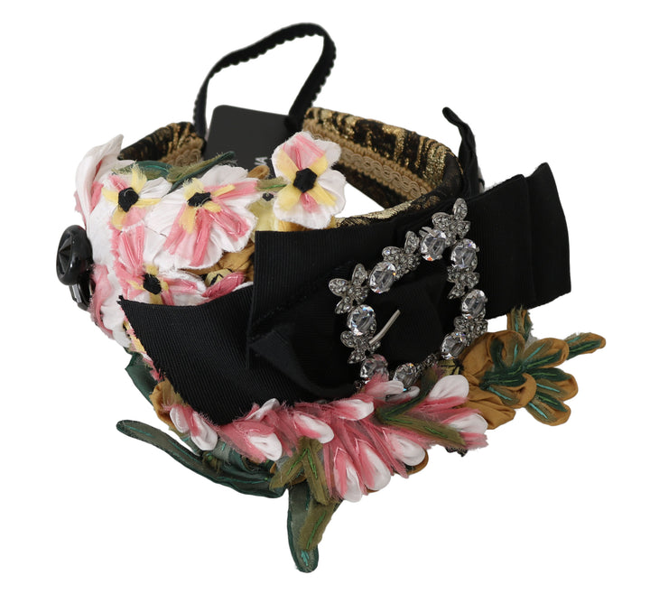 Elegant floral headband with crystal embellishment