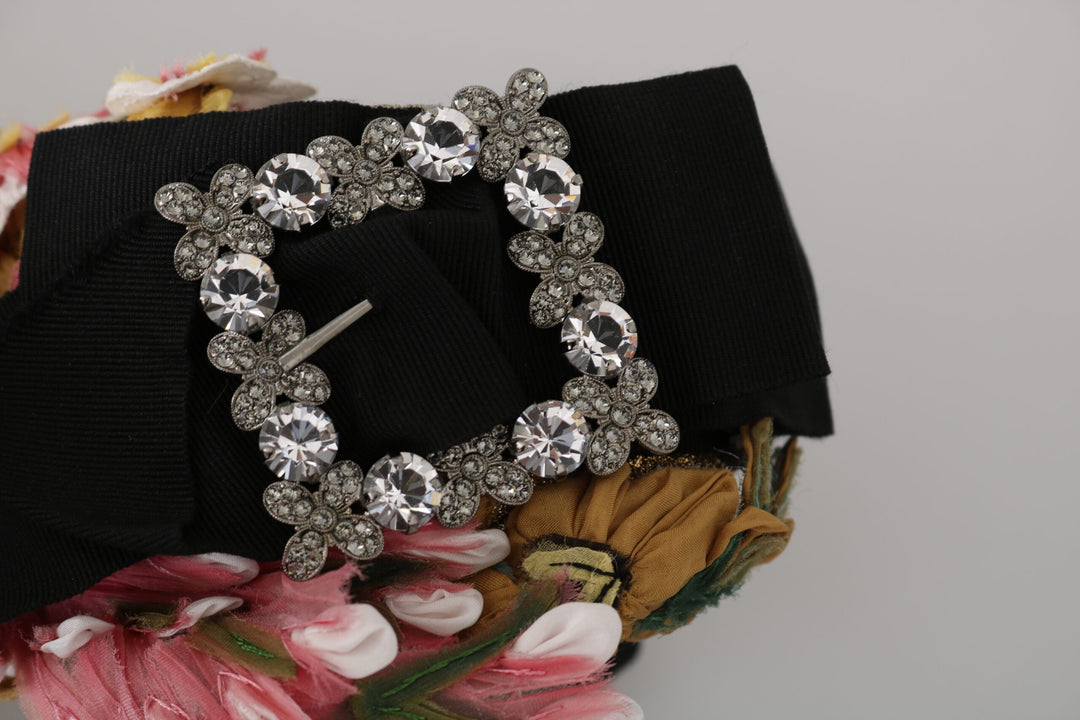 Elegant floral headband with crystal embellishment