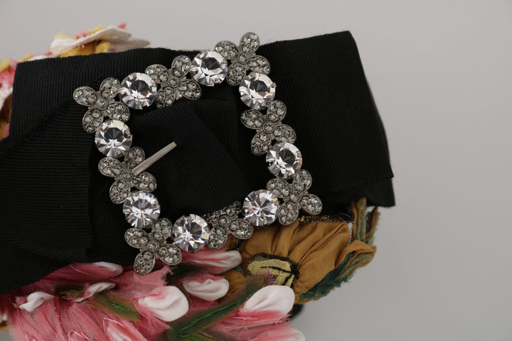 Elegant floral headband with crystal embellishment