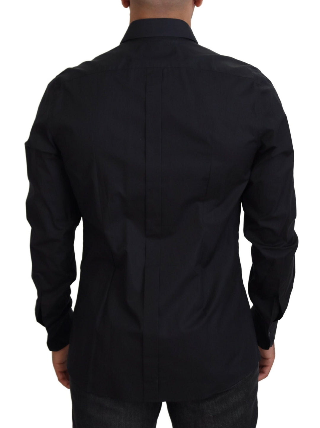Schwarzes Rosen Slim Fit Baumwollhemd