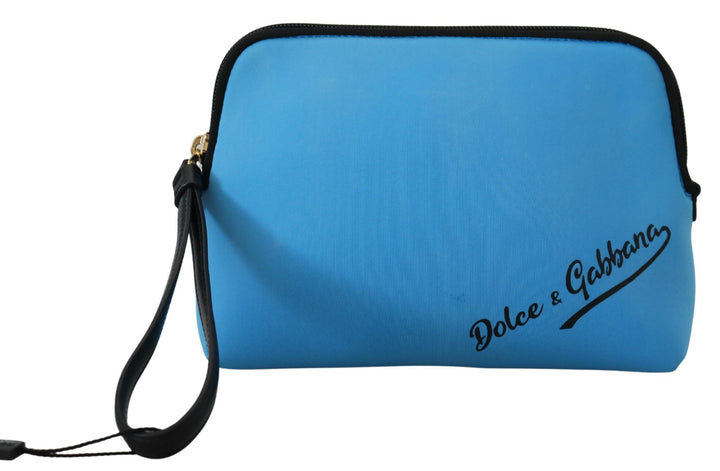Elegant blue polyamide bucket bag