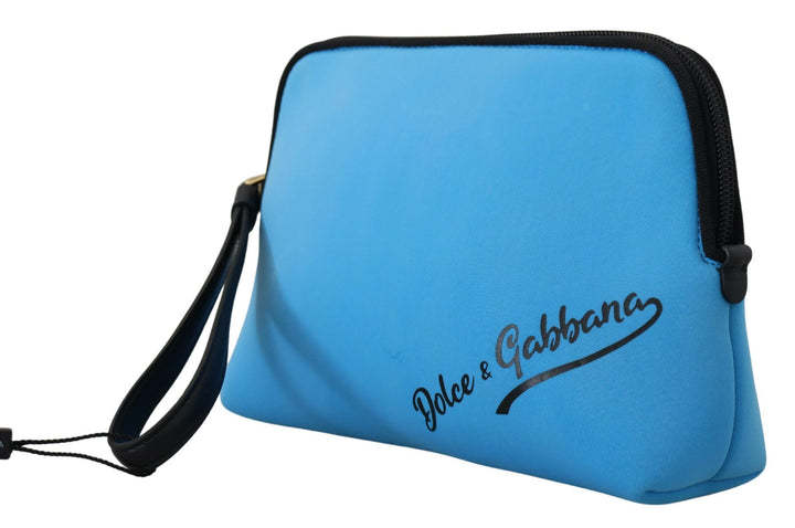 Elegant blue polyamide bucket bag