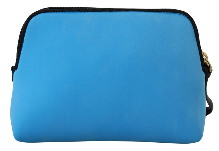 Elegant blue polyamide bucket bag