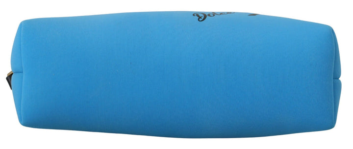 Elegant blue polyamide bucket bag