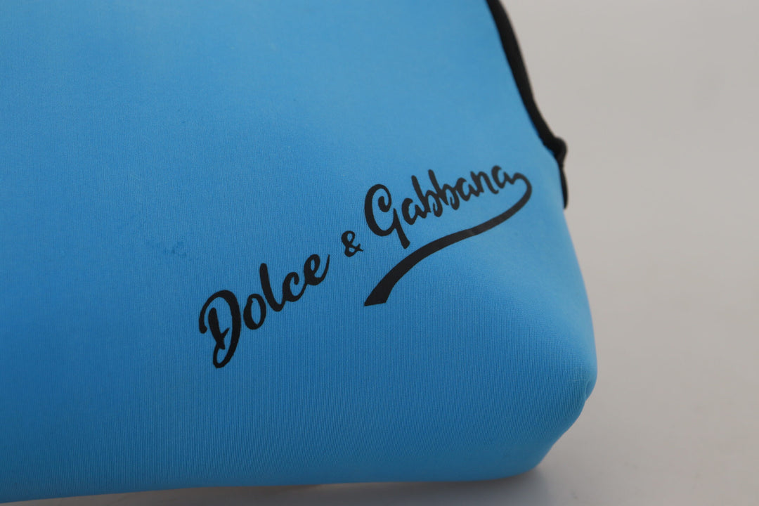 Elegant blue polyamide bucket bag