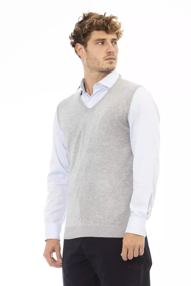 Grey viscose men's vest
