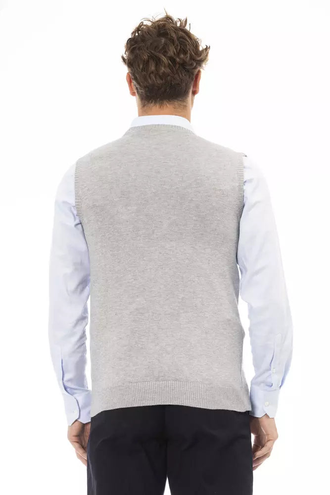 Grey viscose men's vest