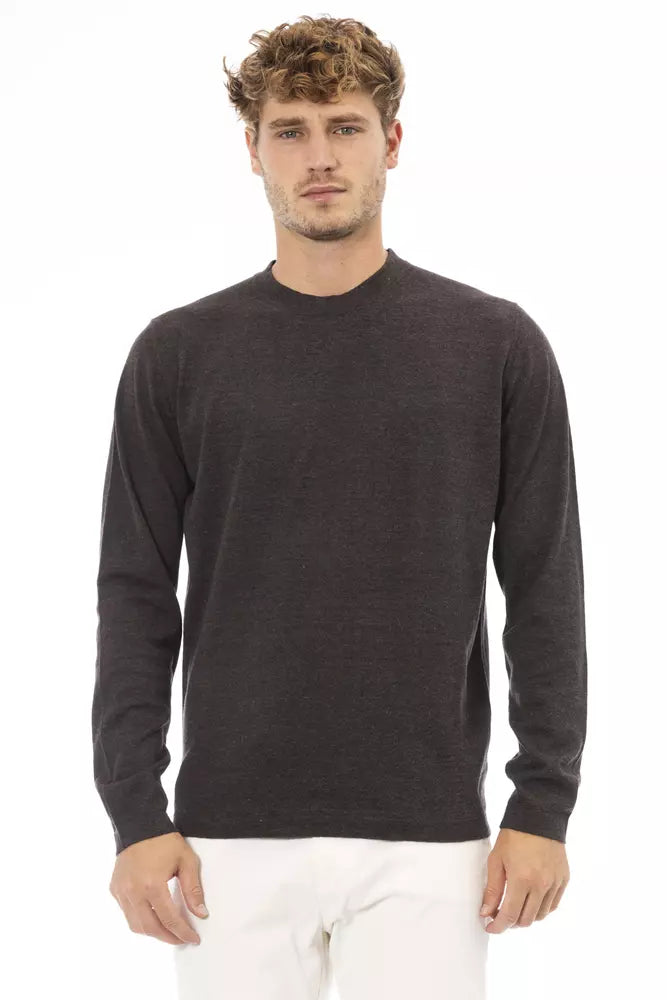 Brauner Baumwollpullover für Männer