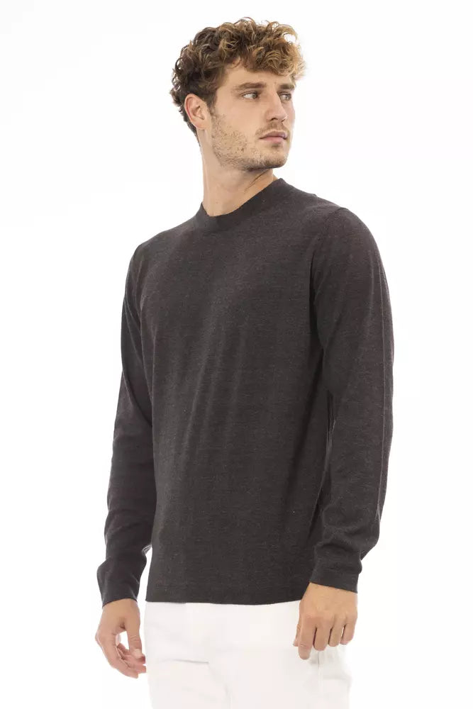 Brauner Baumwollpullover für Männer