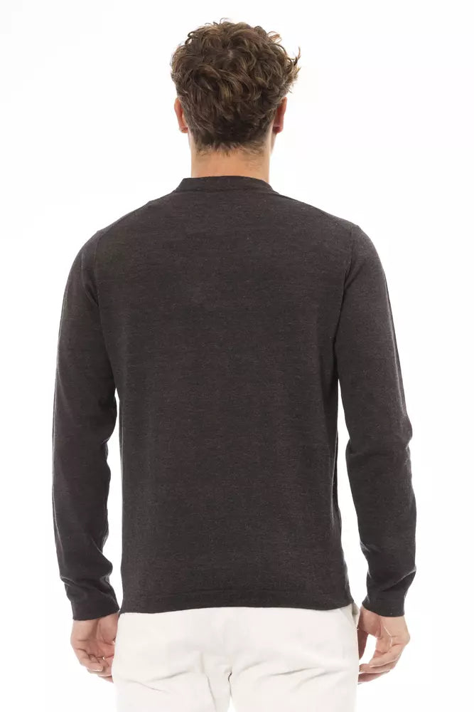 Brauner Baumwollpullover für Männer