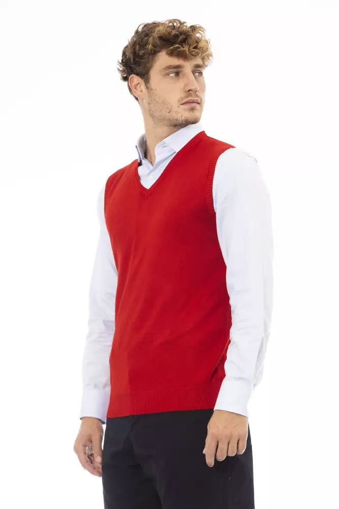 Red viscose men's vest