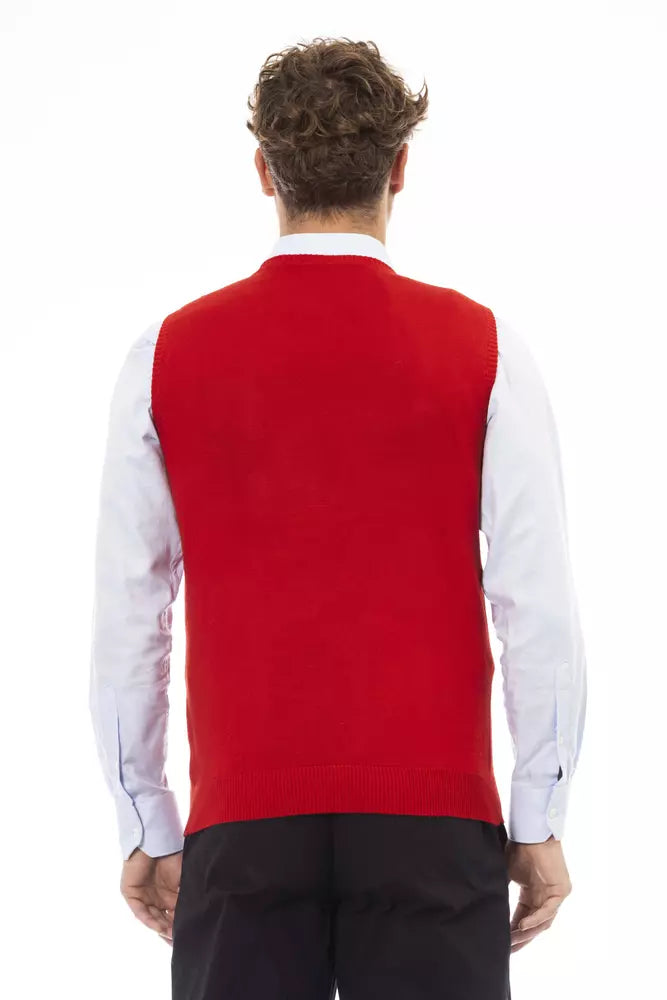 Red viscose men's vest