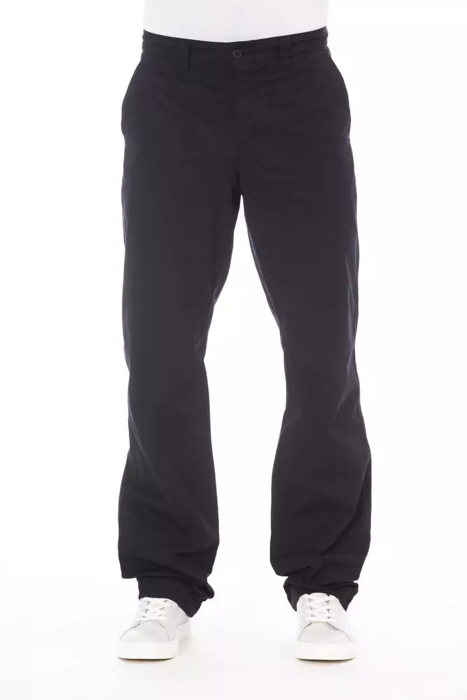 Blue cotton men's trousers
