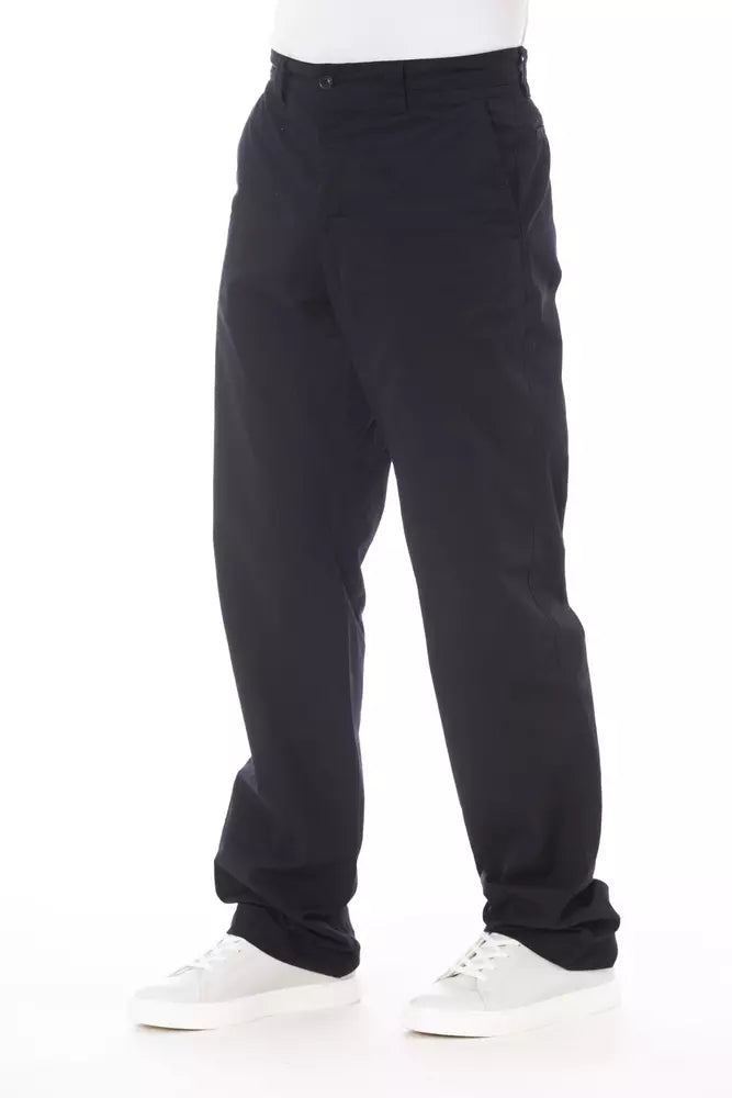 Blue cotton men's trousers