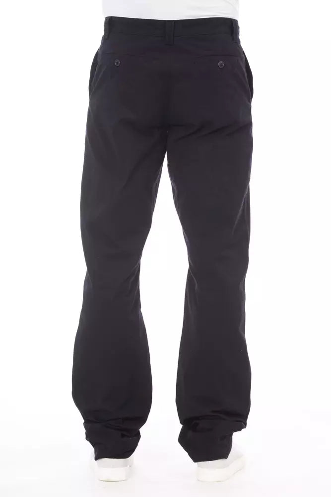 Blue cotton men's trousers