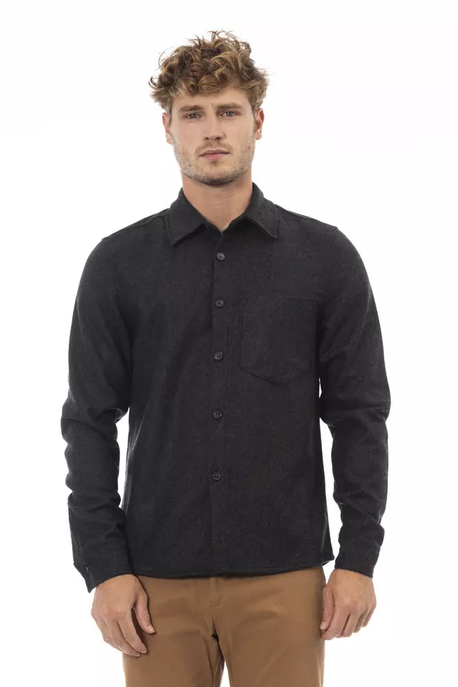 Grey men's wool shirt