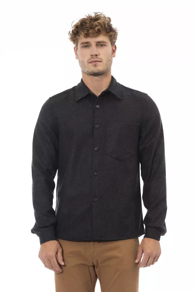 Grey men's wool shirt