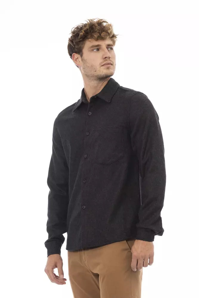 Grey men's wool shirt