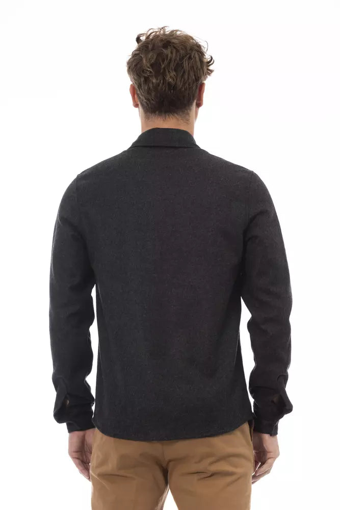 Grey men's wool shirt