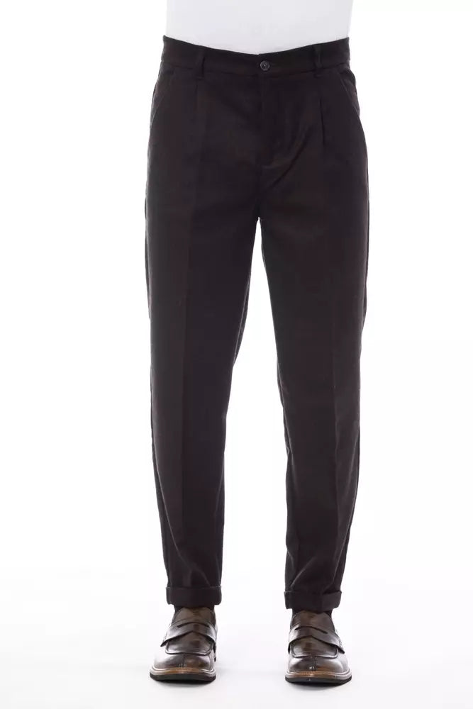 Brown wool men's trousers