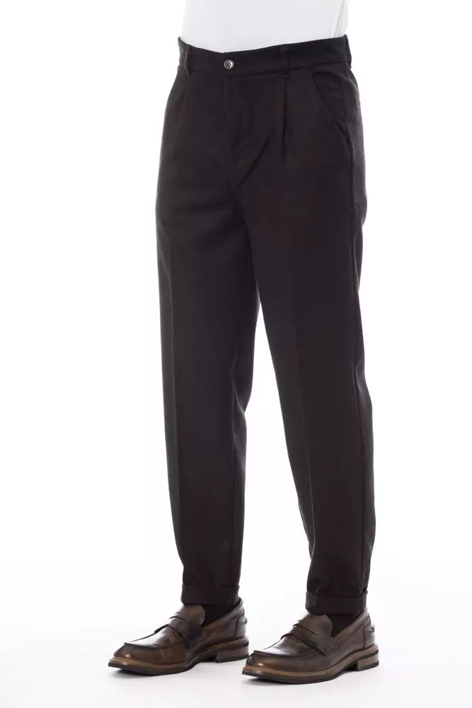 Brown wool men's trousers
