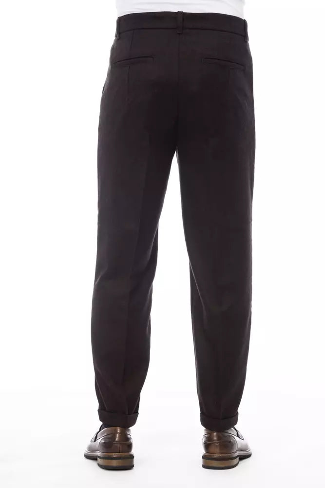 Brown wool men's trousers