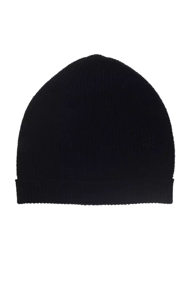 Blue merino wool men's hat