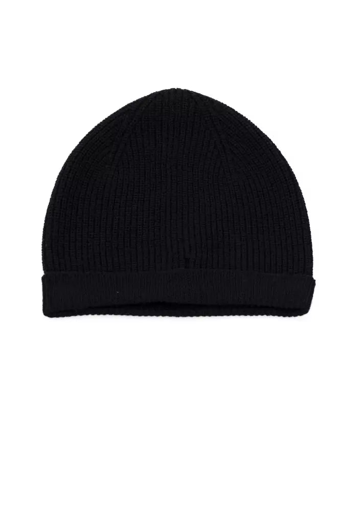 Blue merino wool men's hat