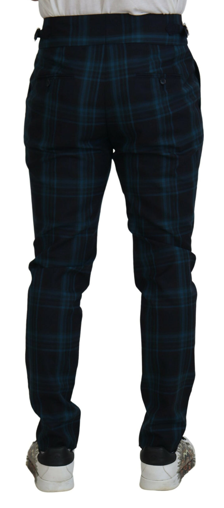 Elegant checked wool dress trousers