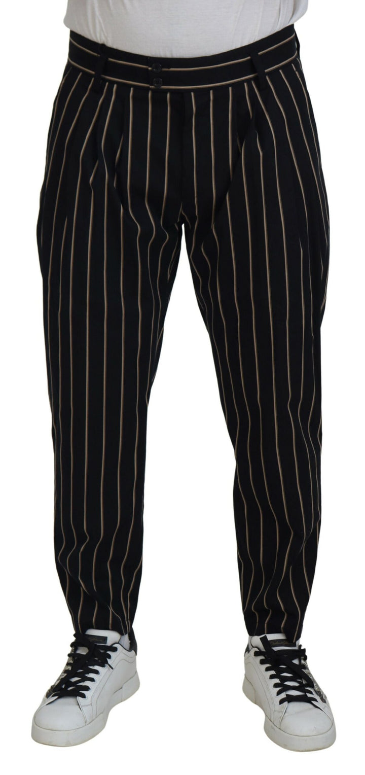 Elegant striped chino tapered trousers