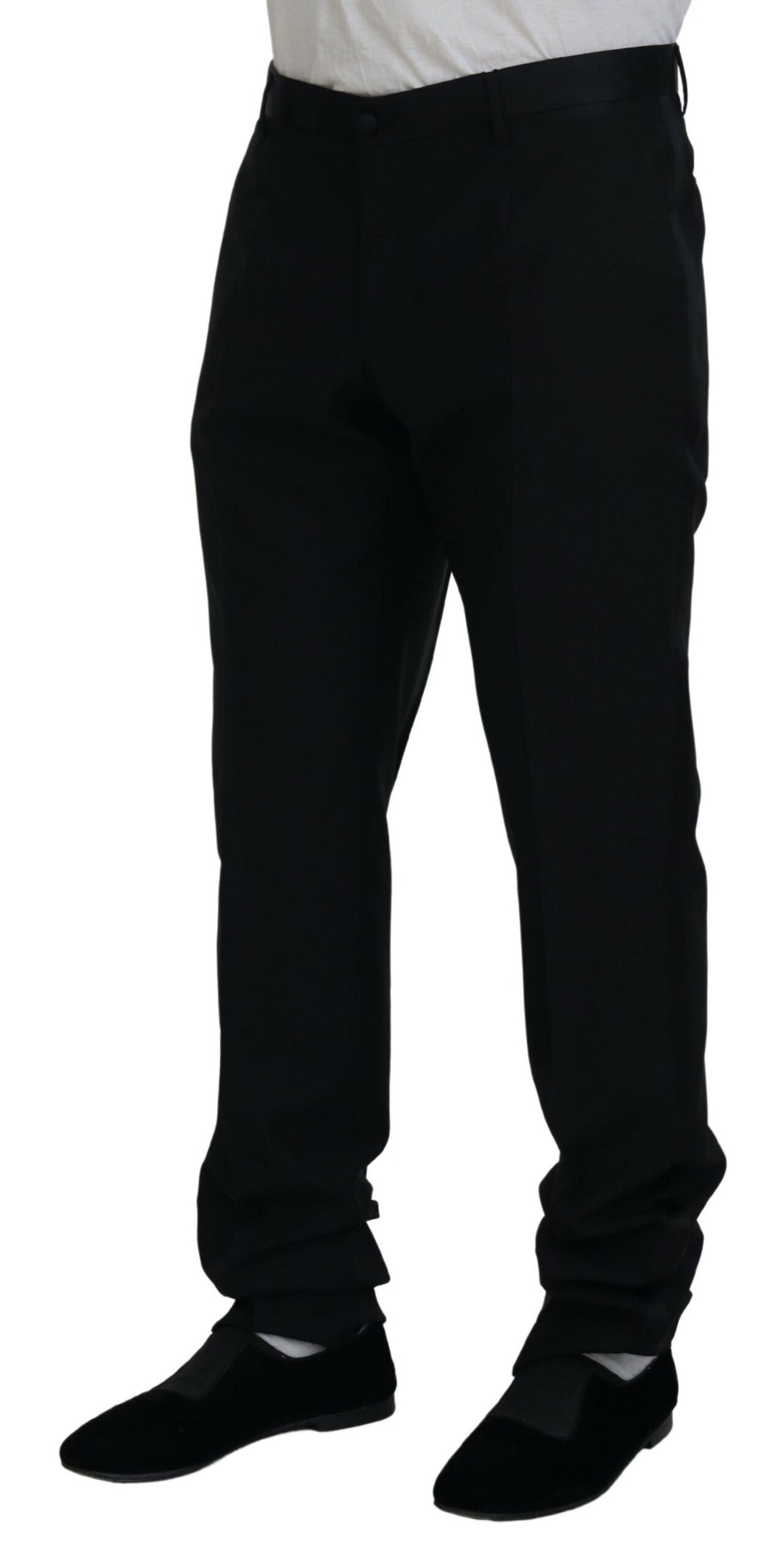 Schwarzes Kleid Wolle Seide Hose Hose