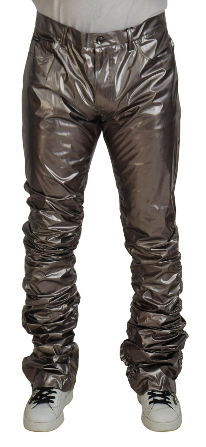 Silberne Metallic-Nylon-Stretch-Hose