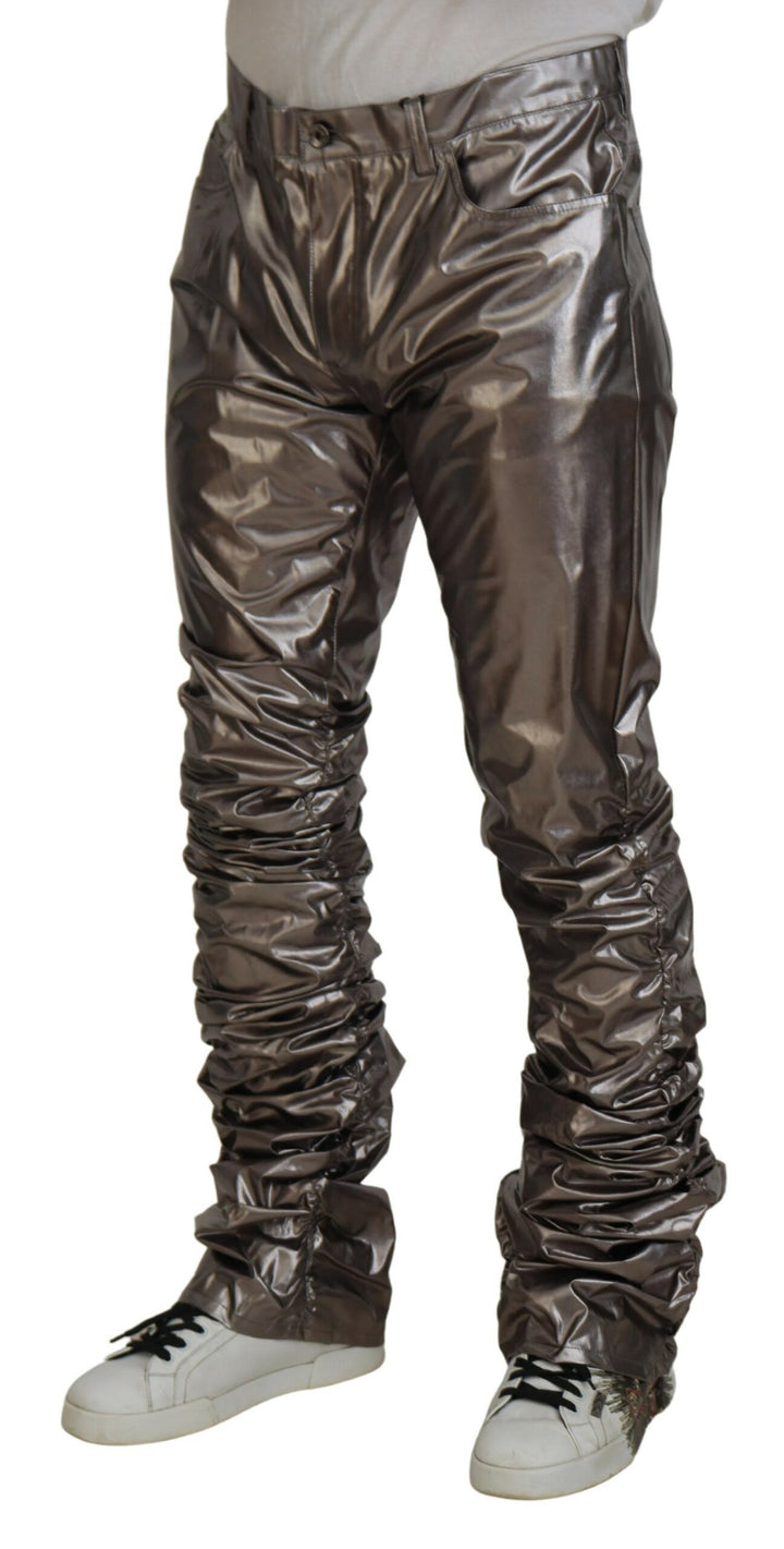 Silberne Metallic-Nylon-Stretch-Hose