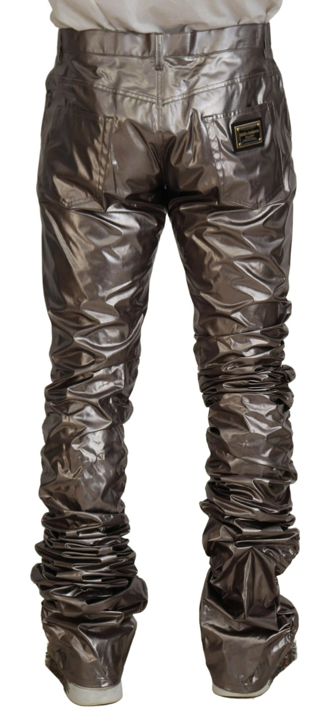 Silberne Metallic-Nylon-Stretch-Hose