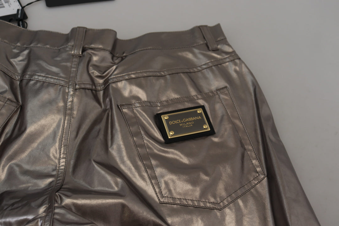 Silberne Metallic-Nylon-Stretch-Hose