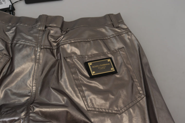 Silberne Metallic-Nylon-Stretch-Hose