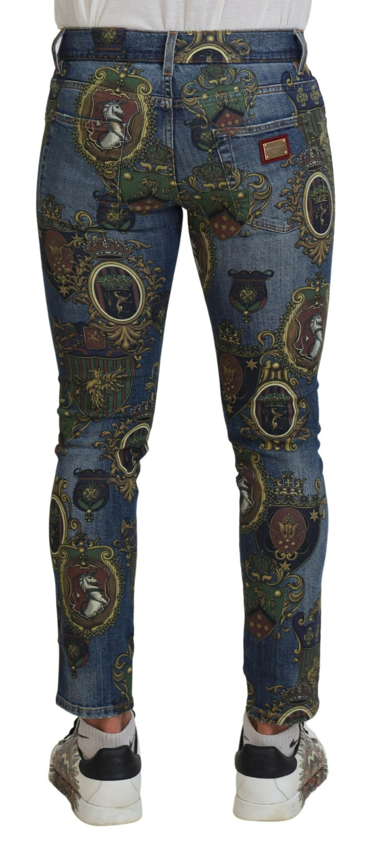 Elegant printed denim jeans in a slim fit