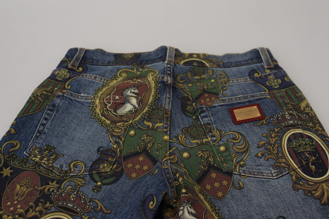Elegant printed denim jeans in a slim fit