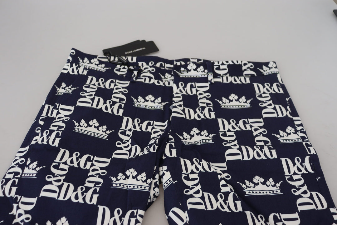 Casual chinos with crown print shorts