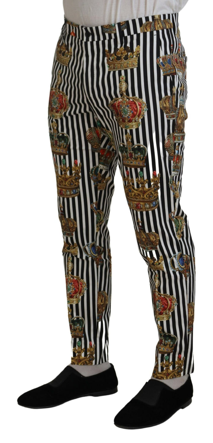 Weiße Baumwoll-Stretch-Kronen-Hose