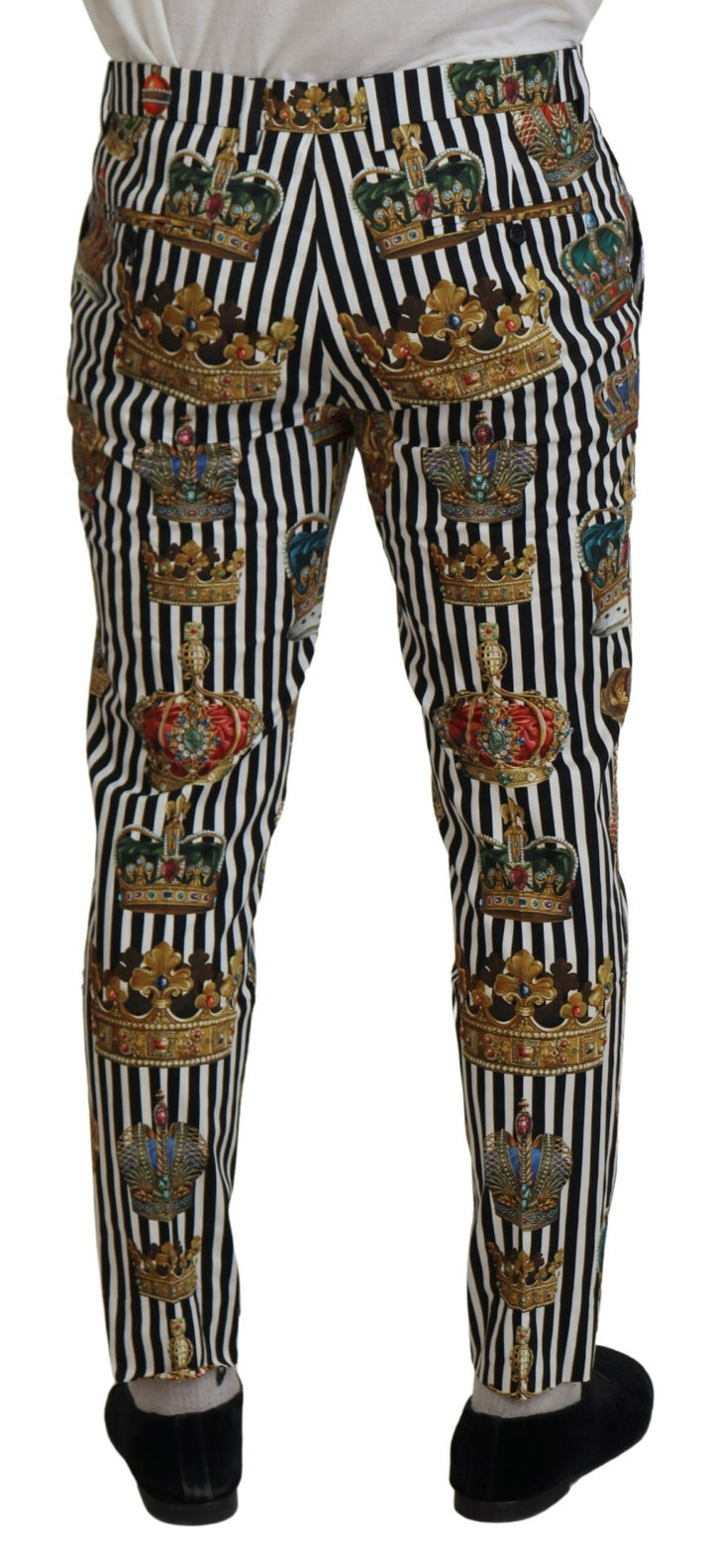 Weiße Baumwoll-Stretch-Kronen-Hose
