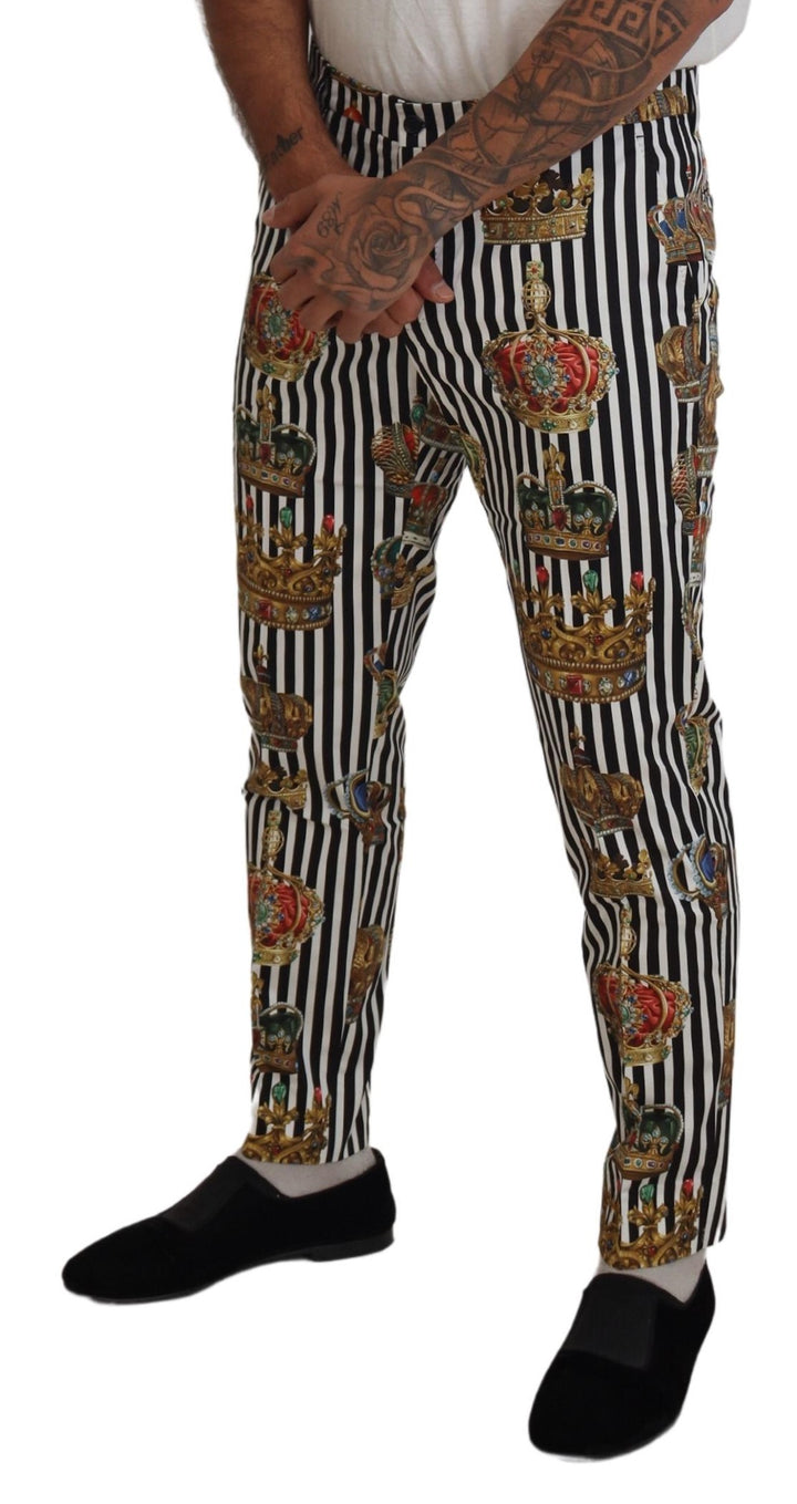 Weiße Baumwoll-Stretch-Kronen-Hose