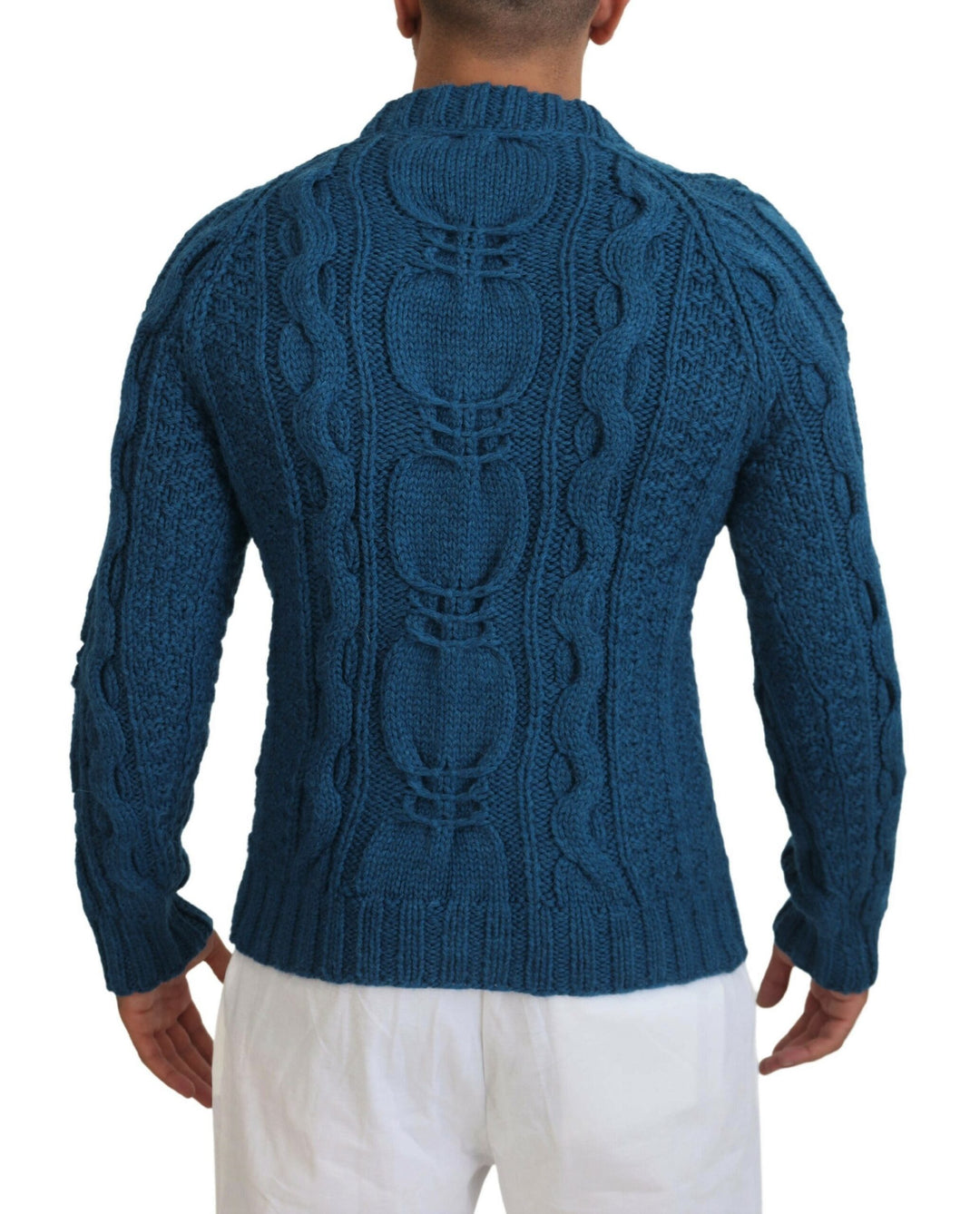 Dolce & Gabbana Eleganter blauer Pullover mit Rundhalsausschnitt